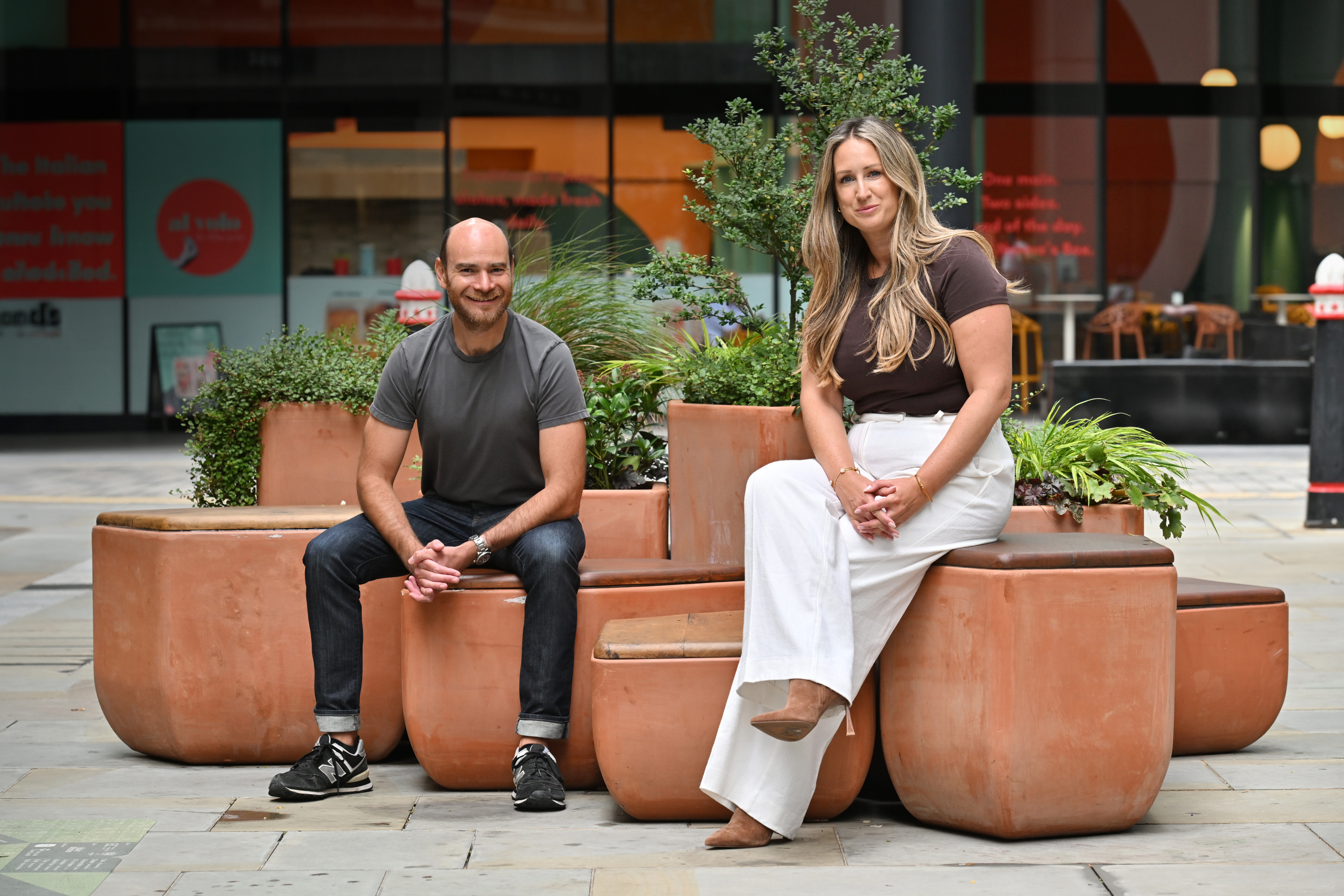 Pierre Proner and Carly Sheridan outside the Woodstock Legal Services office
